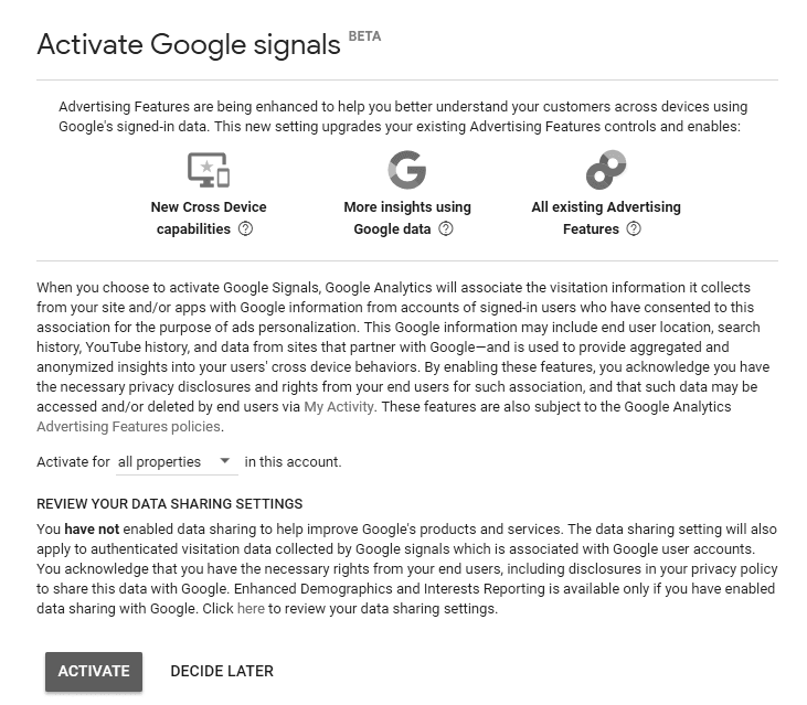 activate google signal