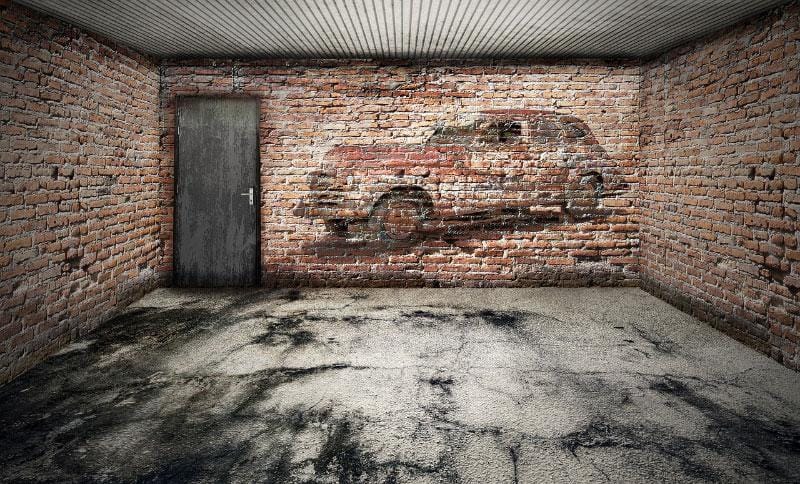 empty garage stone floor