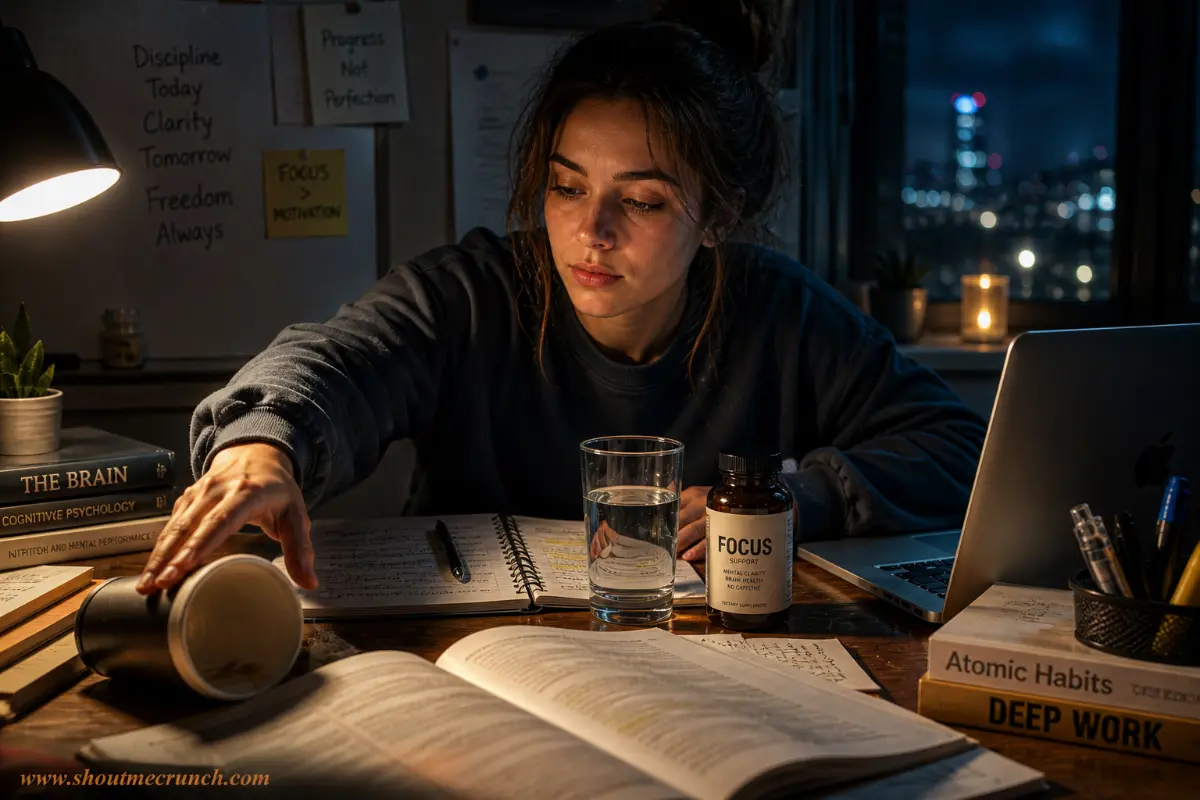 Student replacing coffee with healthier habits