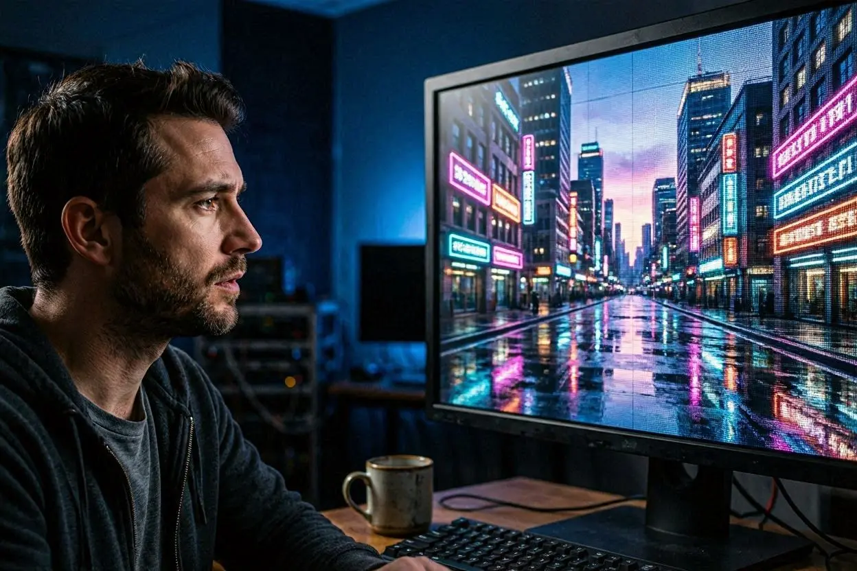 Shout Me Crunch | Best Text-to-Video AI Tools of 2026 face illuminated by generated light
