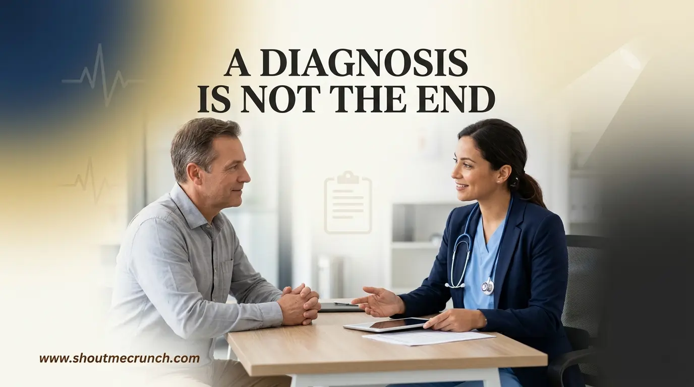 Patient and doctor discussing a serious diagnosis